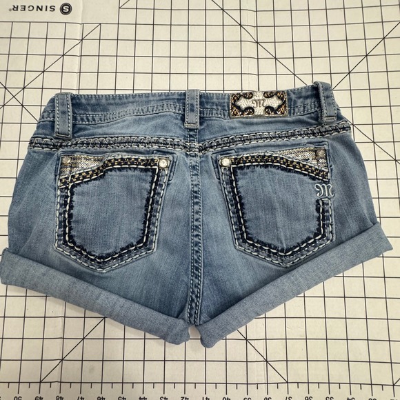 Miss Me Pants - Miss Me Signature Boot Cut Embellished Denim Shorts Medium Wash Size 29 Cuffed